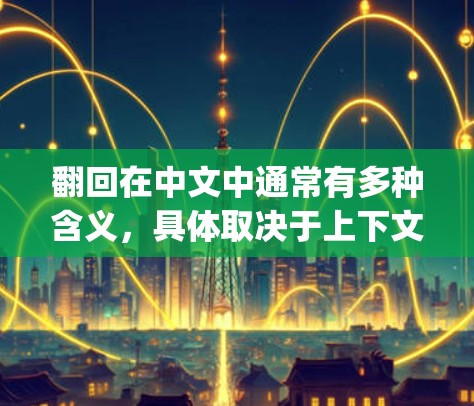 翻回在中文中通常有多种含义，具体取决于上下文。在与Vpn（虚拟网络协议）相关的上下文中，翻回可能有以下几种含义