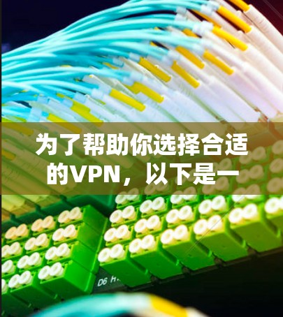 为了帮助你选择合适的VPN，以下是一份详细的分析和推荐
