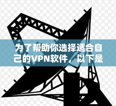为了帮助你选择适合自己的VPN软件，以下是一个详细的指南，涵盖你的需求和各种情况